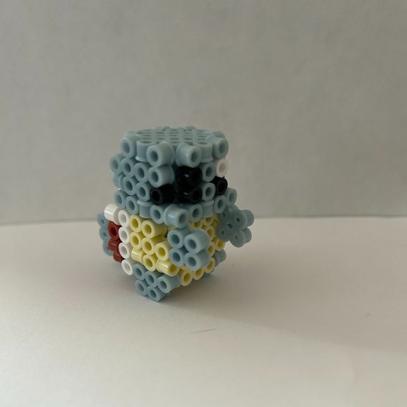 Hand Crafted Other 3d Perler Bead Mini Figurine Of Squirtle